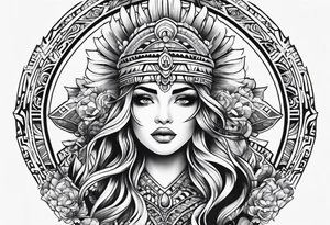 mermaid aztec tattoo idea