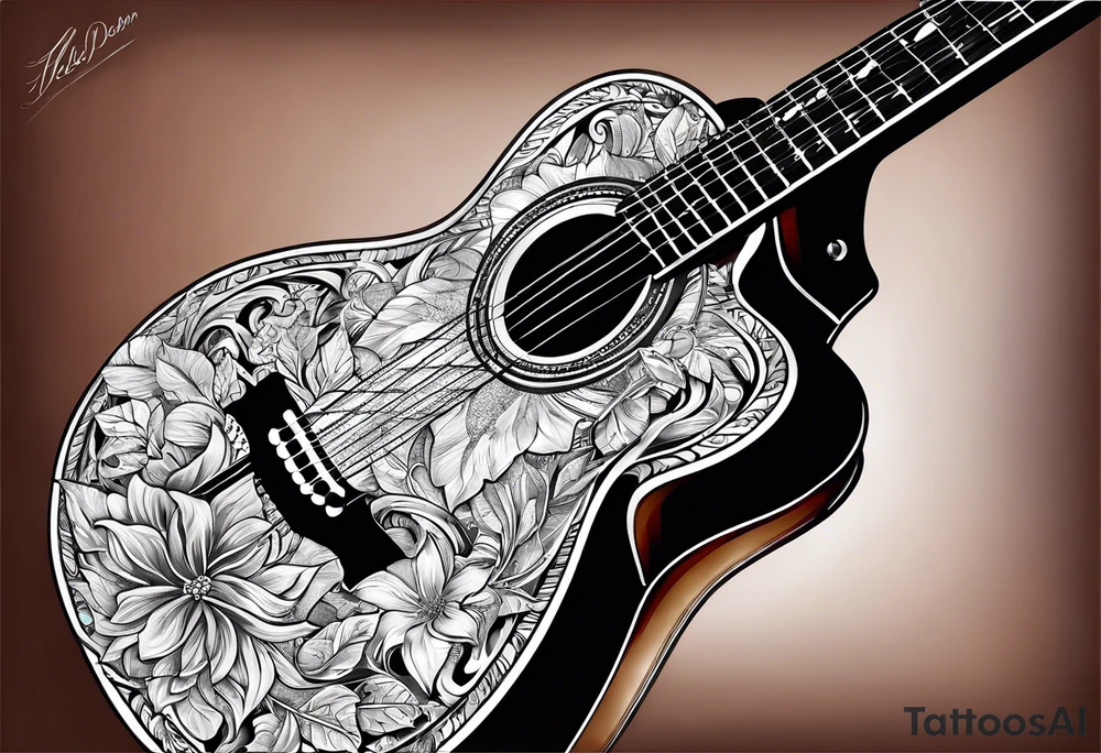 Acoustic Guitar hello darlin tattoo idea