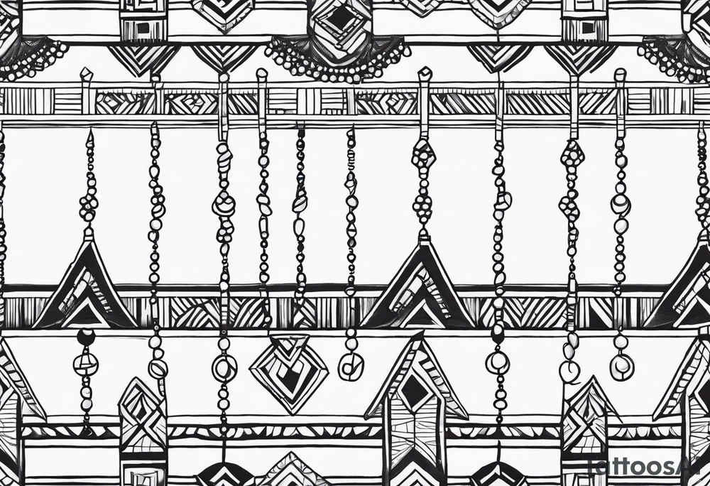 Beaded Fringe PATTERN tattoo idea