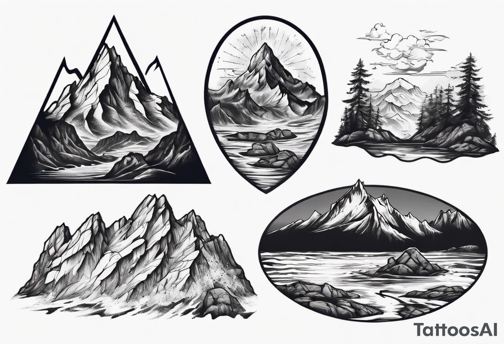 The triglav mountain and the sea beneath it tattoo idea