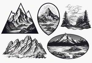 The triglav mountain and the sea beneath it tattoo idea