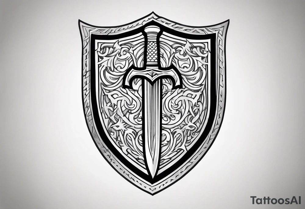 Valhalla shield sword symbol tattoo idea