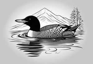 loon with walleye underneath tattoo idea