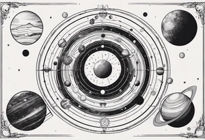 a geometrical representation of the solar system tattoo idea