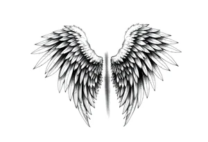 Realistic angelwings on a back tattoo idea
