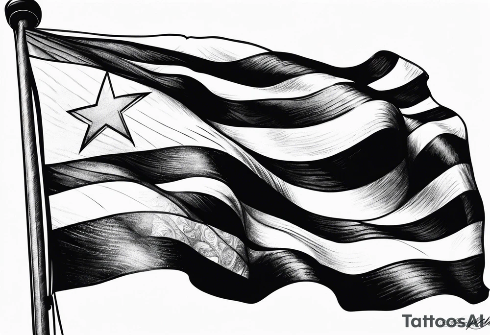 black puerto rican flag tattoo idea