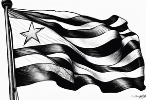 black puerto rican flag tattoo idea