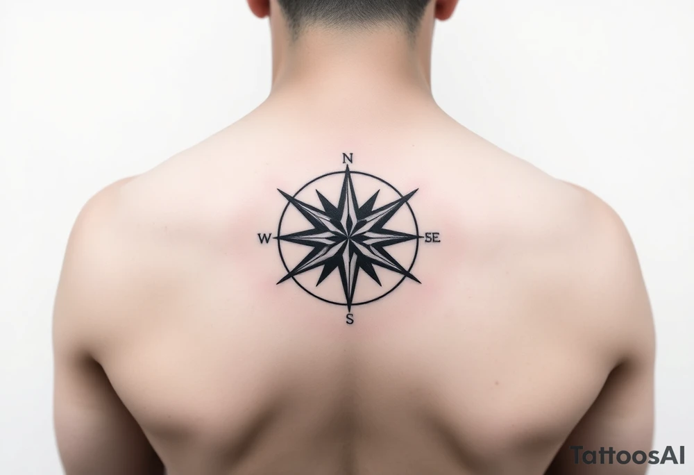 Double layered Compass rose tattoo idea
