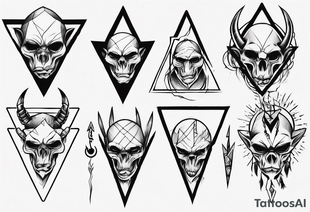Face claw triangle tattoo idea
