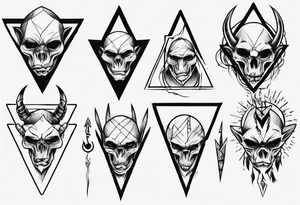 Face claw triangle tattoo idea