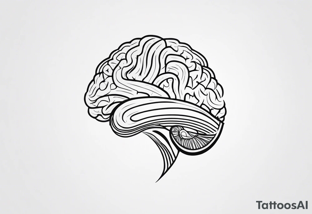 Brain, heart, simple, love, thin lines, abstract, symbolism tattoo idea Brain, heart, simple, love, thin lines, abstract, symbolism tattoo idea