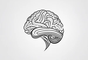 Brain, heart, simple, love, thin lines, abstract, symbolism tattoo idea
