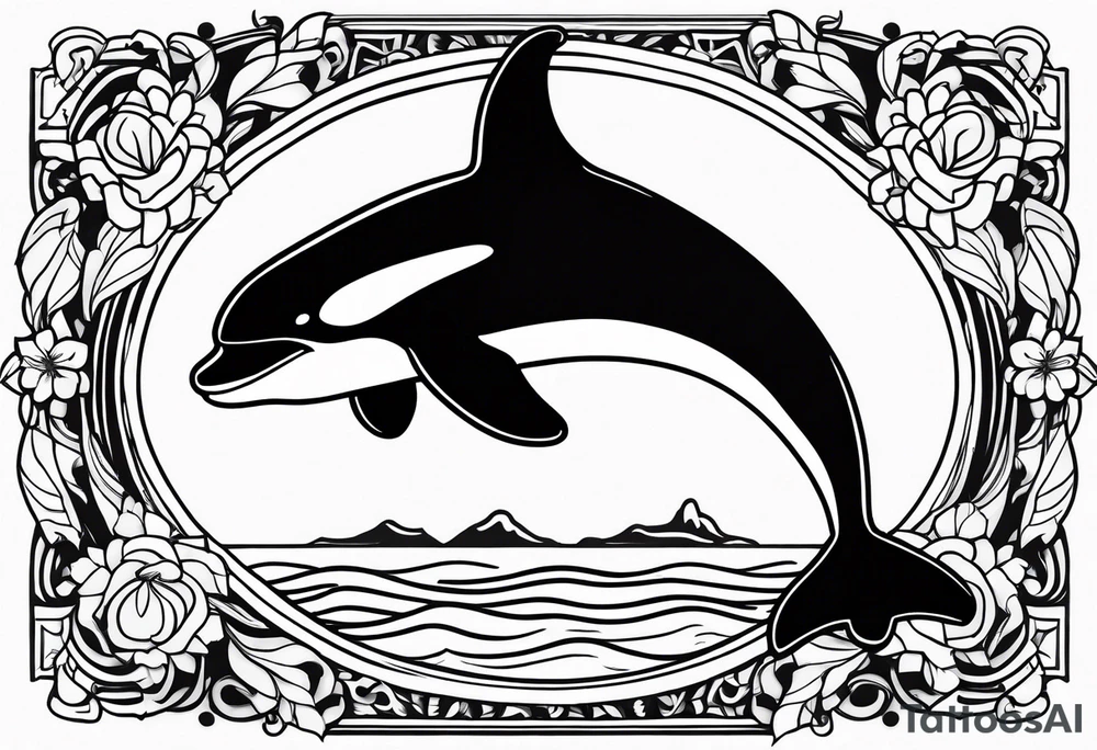 Orca outline only no shading tattoo idea