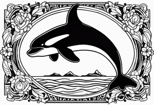 Orca outline only no shading tattoo idea