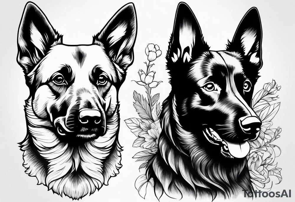Belgian malinois, Scottish terrier, border collie, papillon tattoo idea
