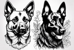 Belgian malinois, Scottish terrier, border collie, papillon tattoo idea
