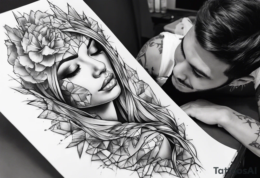 fragmented extreme pain in tissue tattoo idea