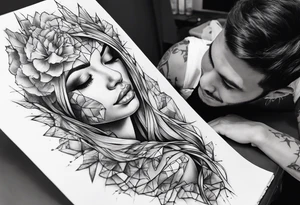 fragmented extreme pain in tissue tattoo idea