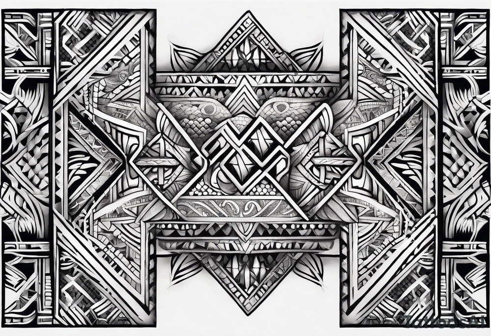 Polynesian tribal pattern forearm tattoo idea