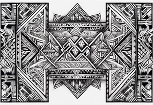 Polynesian tribal pattern forearm tattoo idea
