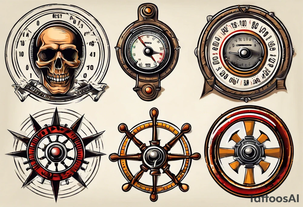 Speedometer and steering wheel tattoo idea