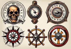 Speedometer and steering wheel tattoo idea