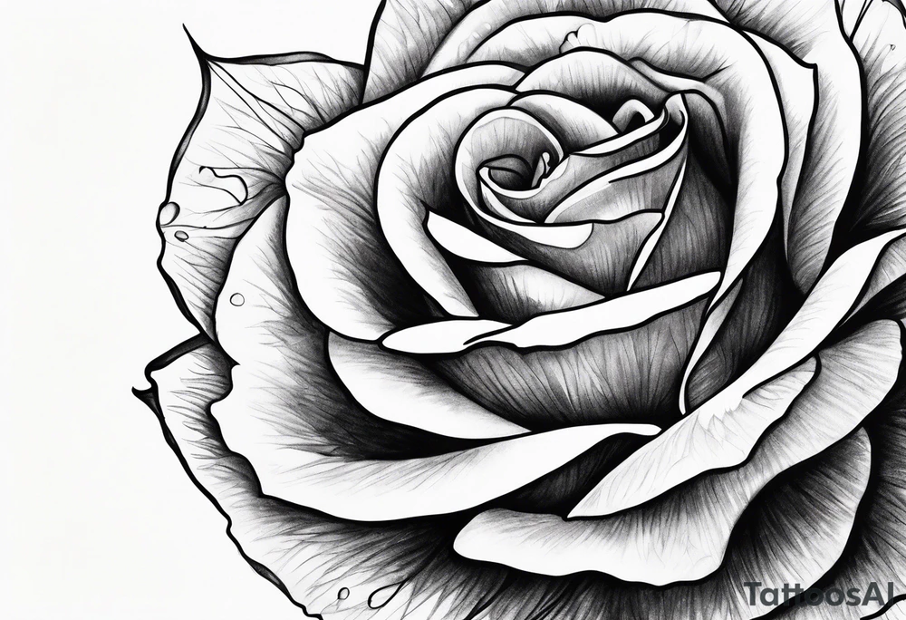 rose raining petals tattoo idea