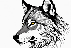 powerful majestic Wolf, close-up tattoo idea