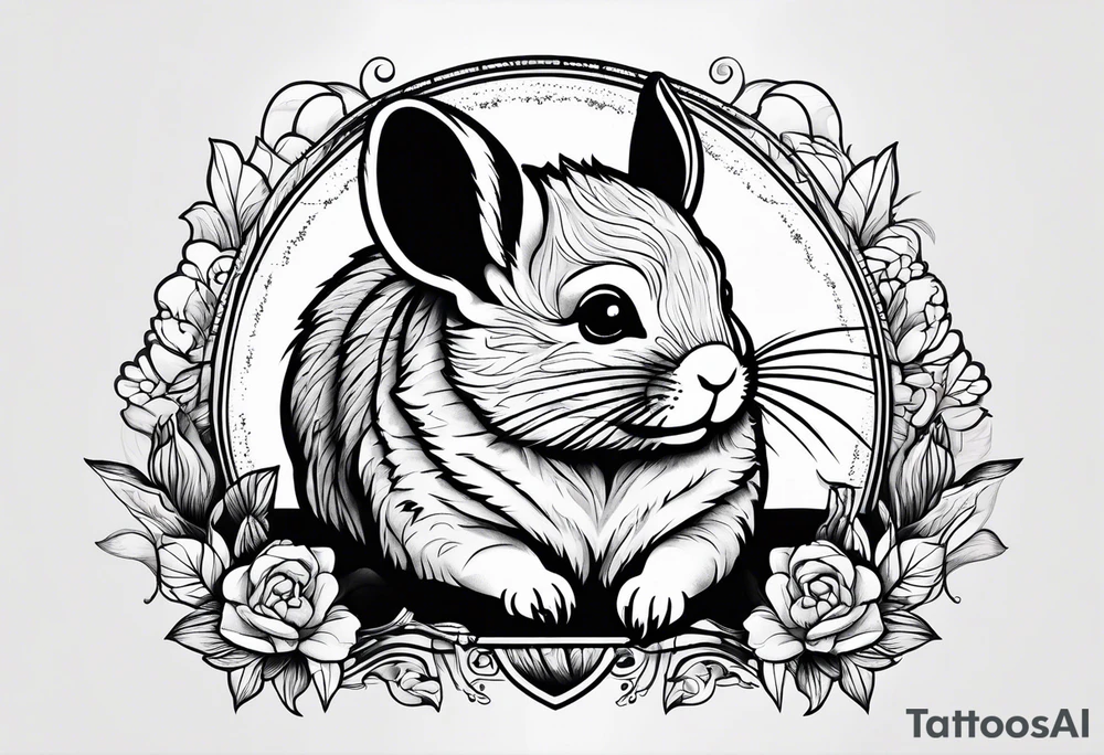 Cute lazy sassy Chinchilla tattoo idea