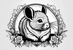 Cute lazy sassy Chinchilla tattoo idea