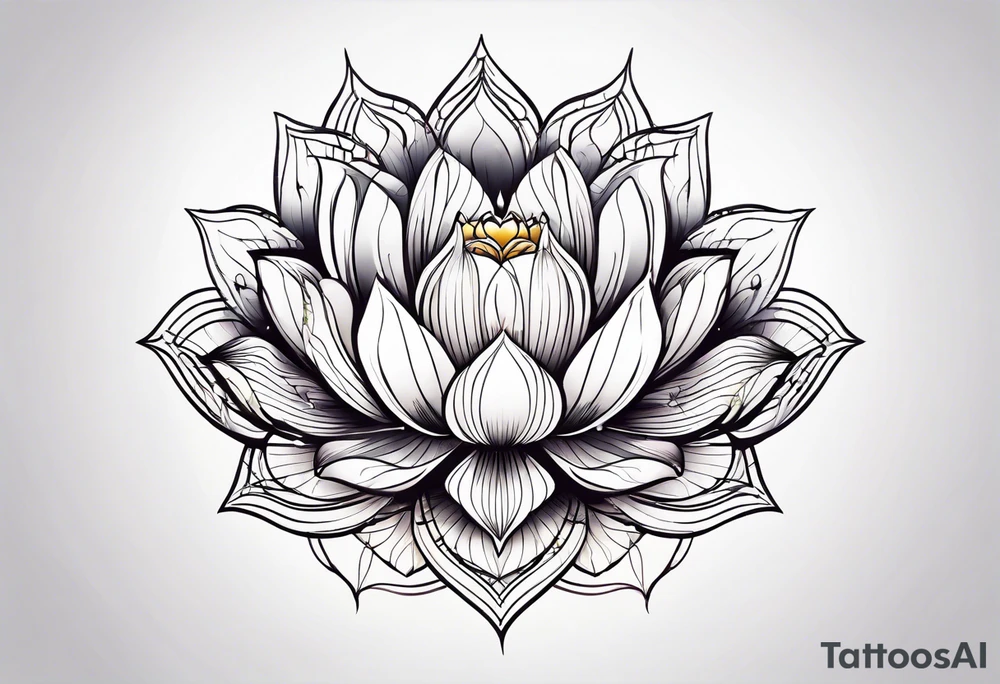 lotus flower  masculine design tattoo idea