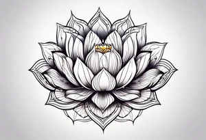 lotus flower  masculine design tattoo idea