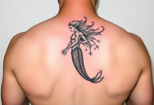 ethereal merman tattoo idea