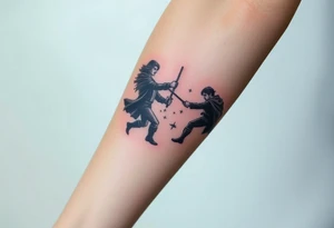 Lord of the rings star wars harry potter fight scene tattoo idea