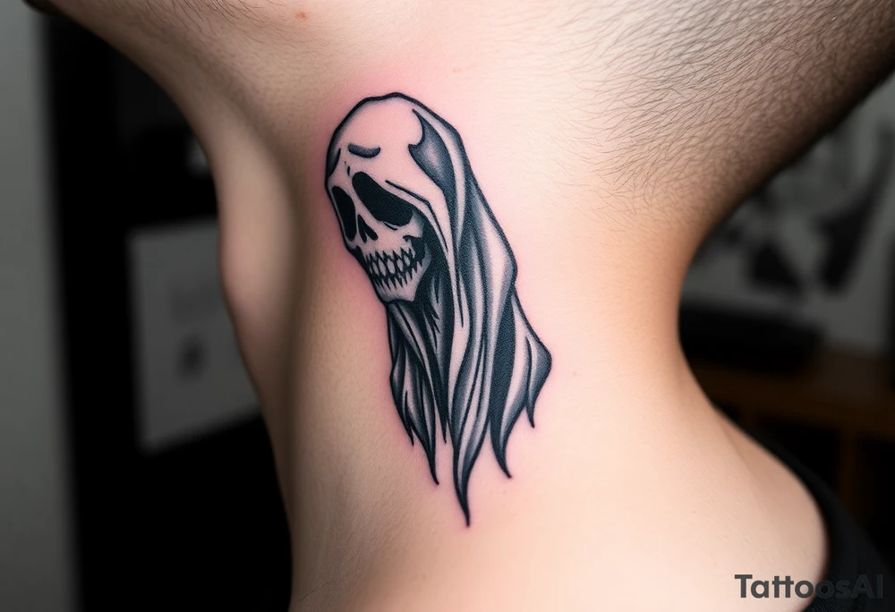 Ghost scary tattoo idea