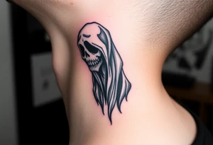 Ghost scary tattoo idea