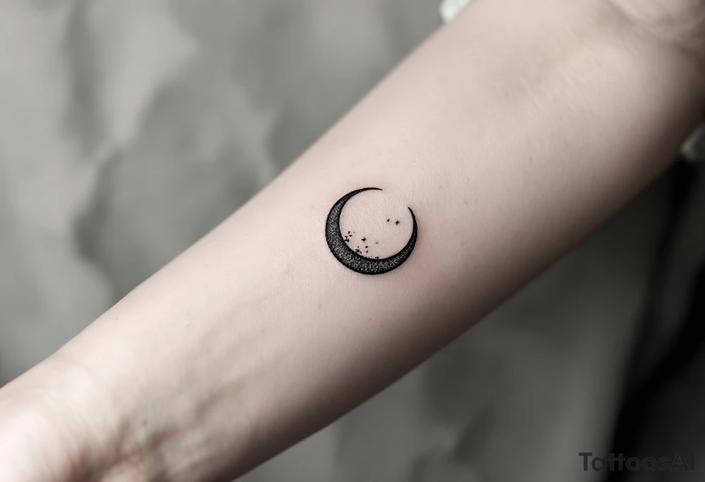 moonsign aquarius in rough / mysterious aesthetic tattoo idea