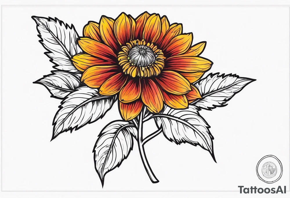 Indian blanket flower tattoo idea