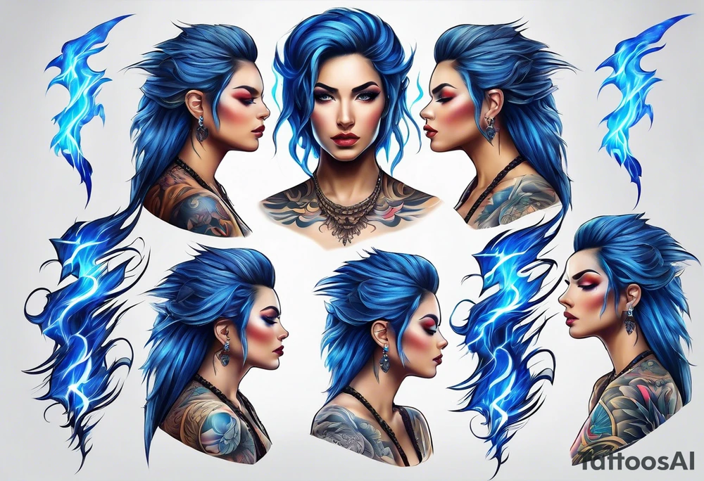 Blue Lightning tattoo idea