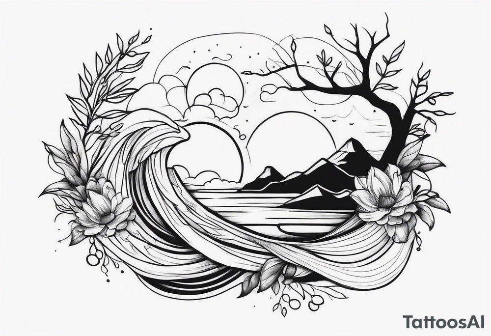 leg big naturalistic flow tattoo tattoo idea