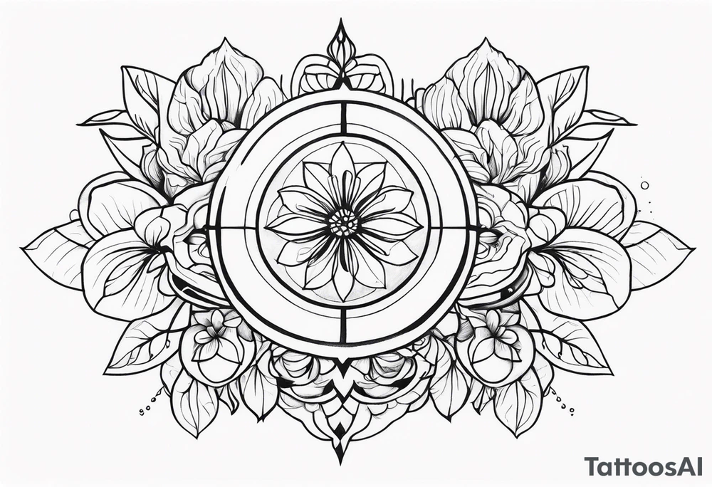 III.XIII.MMXI surrounded by floral and shapes on tricep tattoo idea