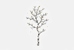 small birch tree tattoo idea