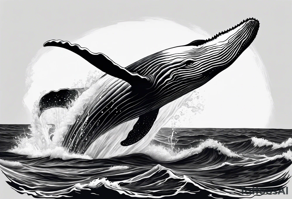 Humpback whale tail sticking out of ocean tattoo idea Humpback whale tail sticking out of ocean tattoo idea
