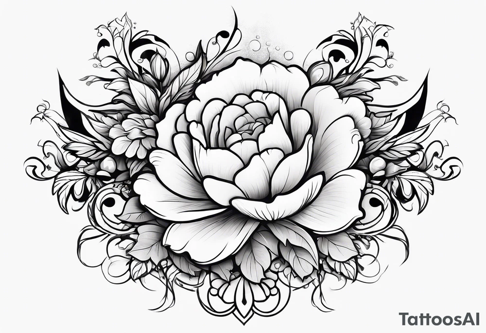 water and flowers
no people tattoo idea