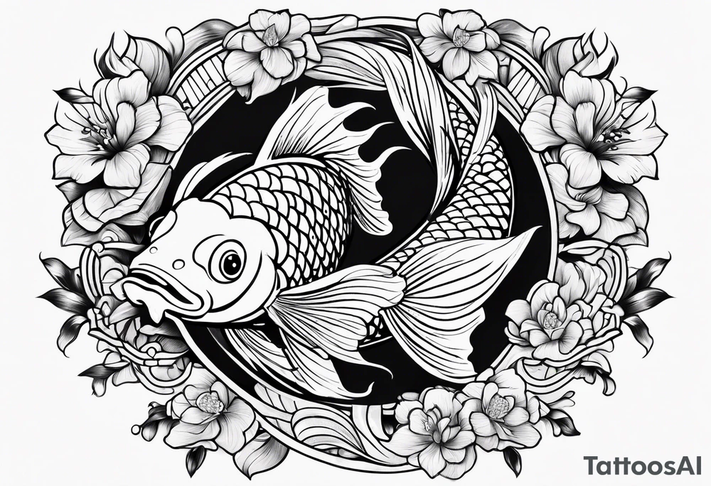 pretty koi fish tattoo idea