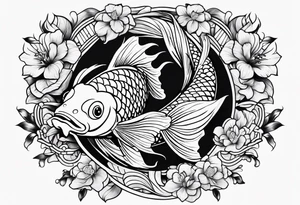 pretty koi fish tattoo idea