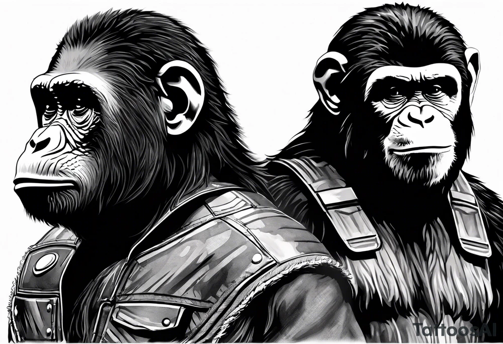 Caesar from the movie planet of the apes tattoo idea