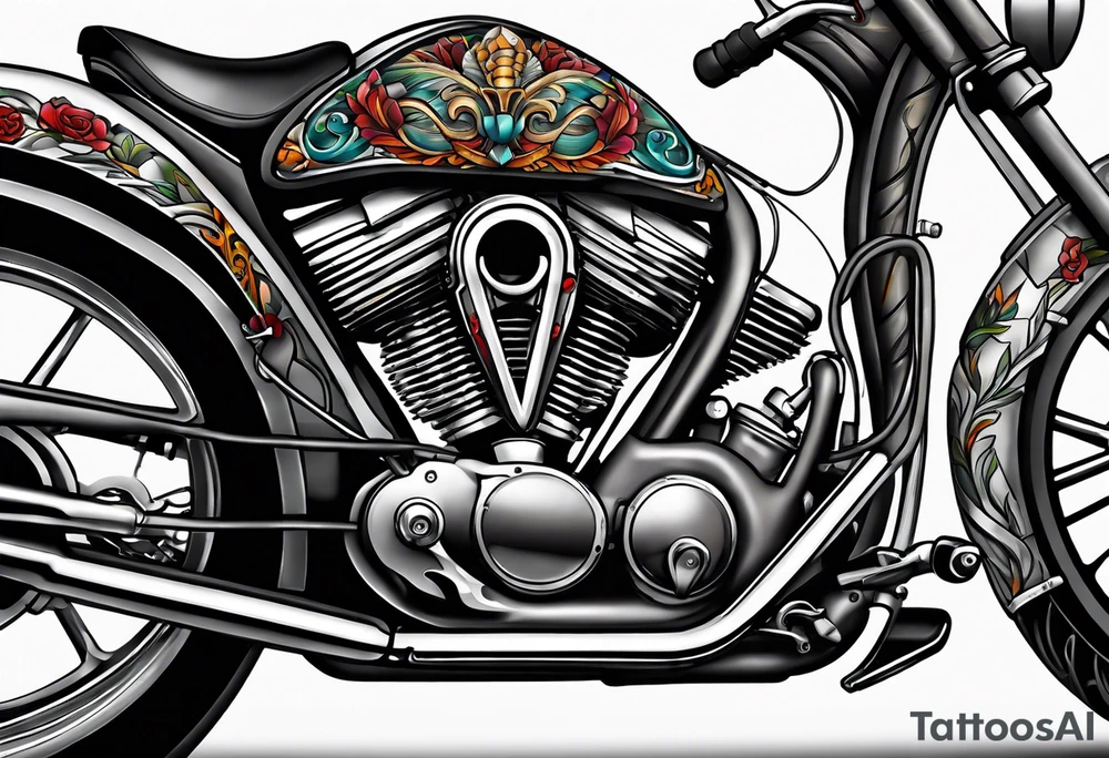 Bike skeleton tattoo idea