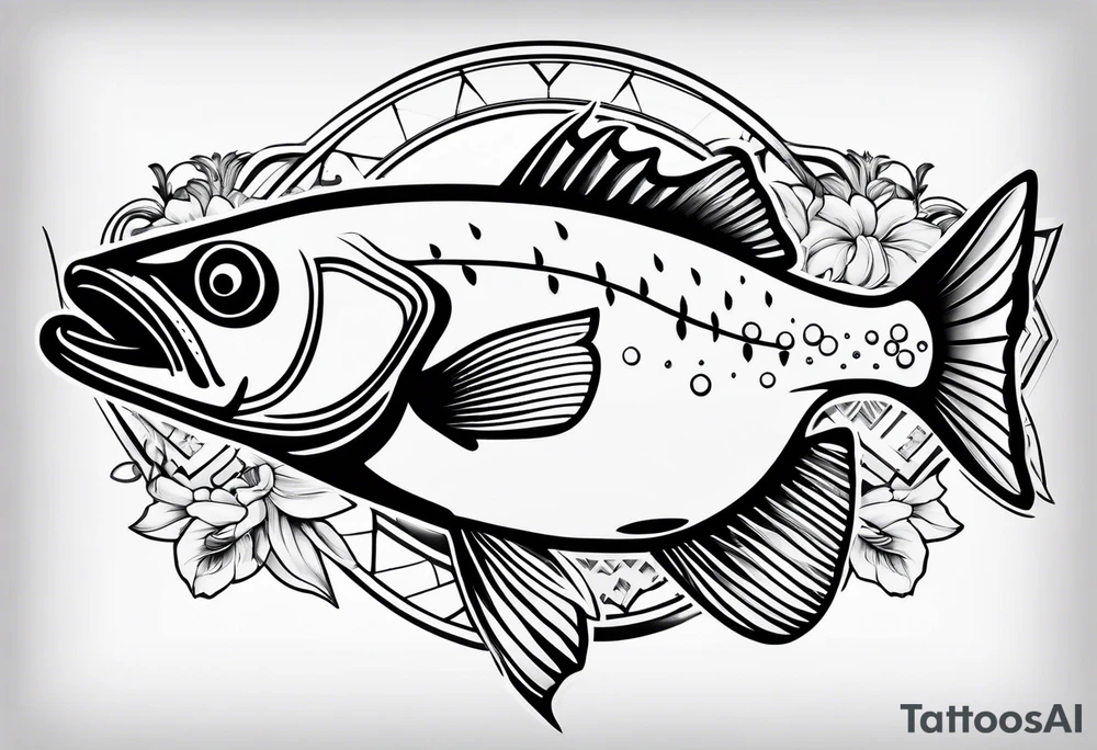 Line work bass tattoo idea