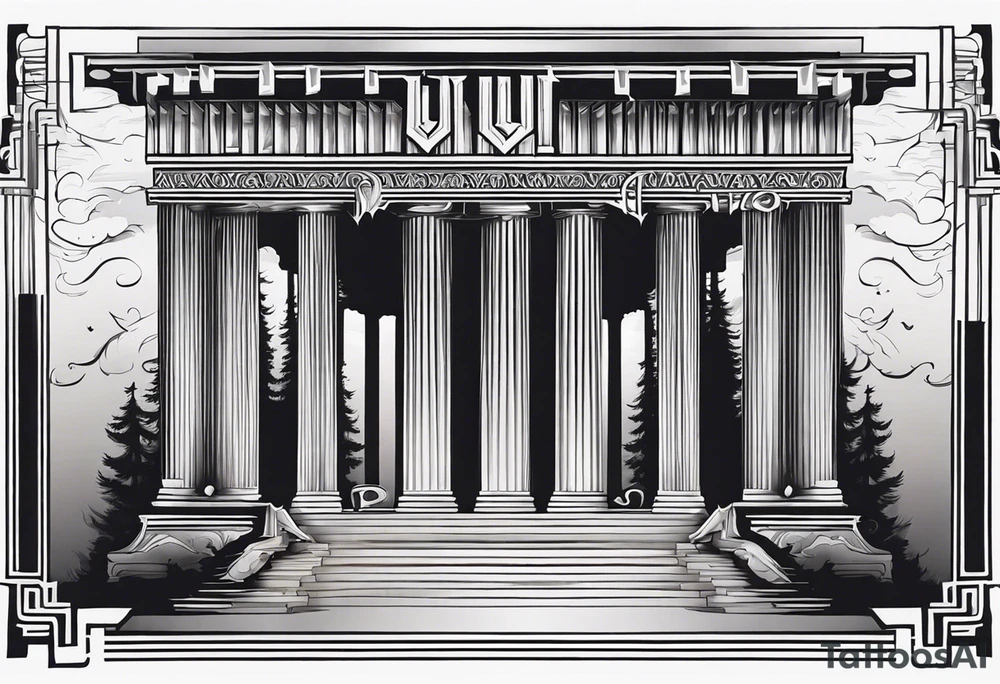 Valhalla steps
 pillars fog tattoo idea
